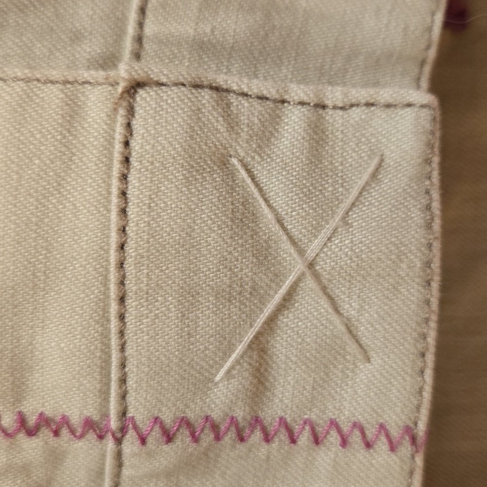 Sigrid Olsen NWOT Ivory Denim Jacket, Pink Buttons, Pink Detail On Back - Picture 5 of 11